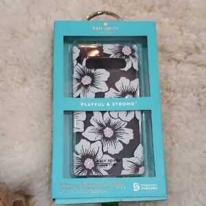 Kate Spade Black and White Floral Samsung Case with Rhinestones S10+